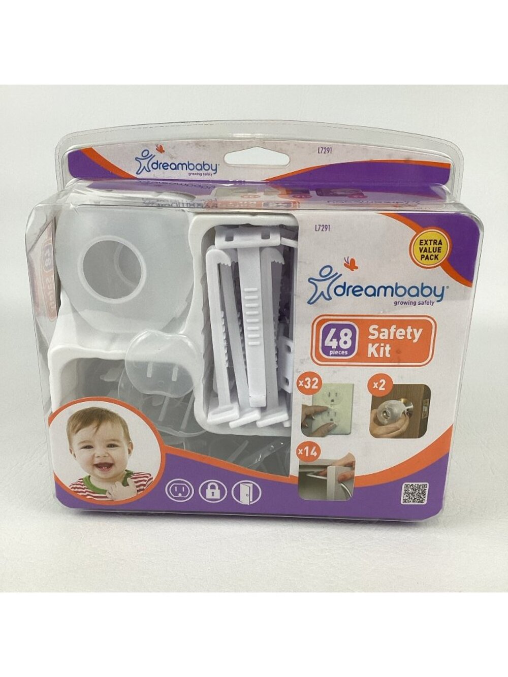 Dream Baby 48 Piece Safety Kit Child Proof Knob Covers Outlet Plugs Drawer Catch